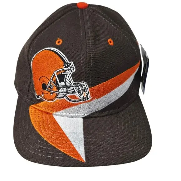 Vintage Cleveland Browns Snapback American Needle Nutmeg Embroidered 90's NWT - Picture 2 of 11